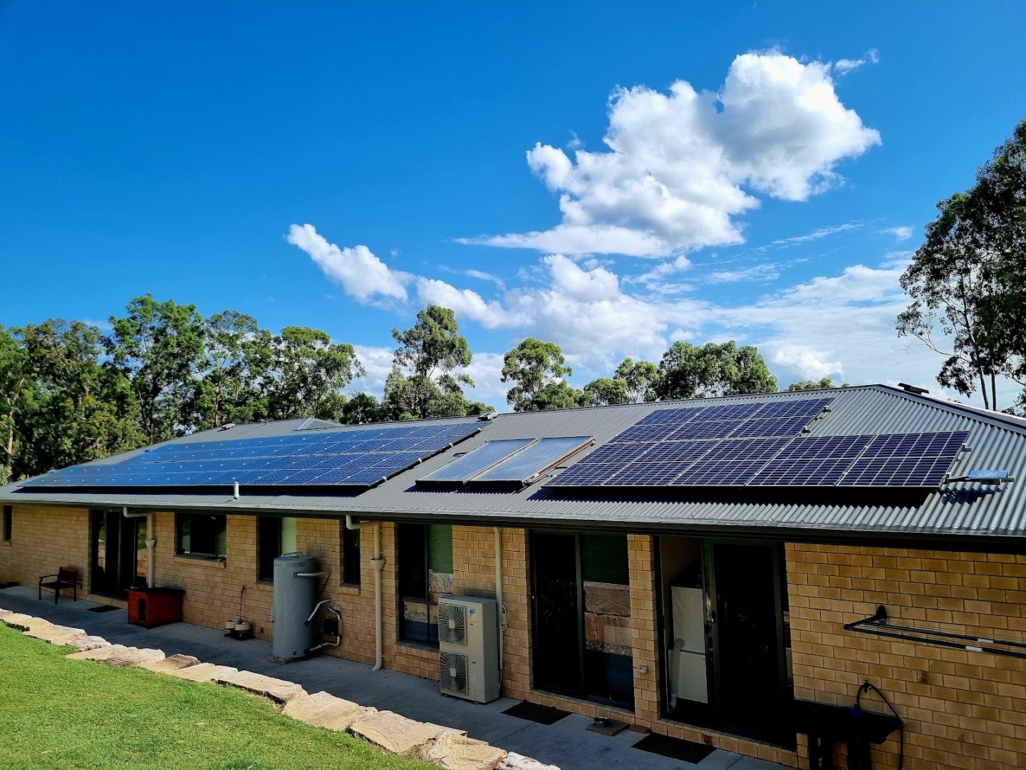 Rooftop solar panel installation